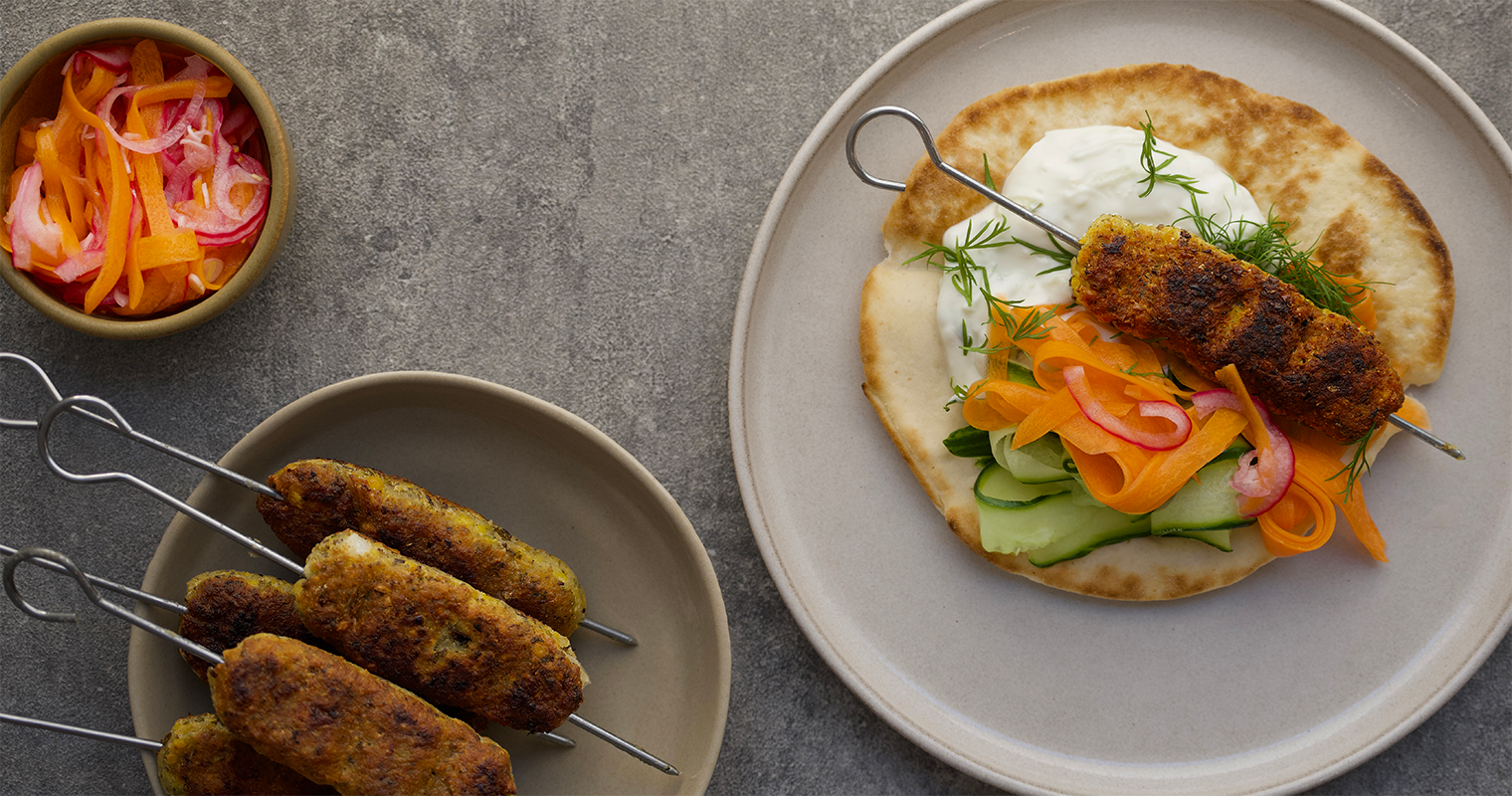 svenskodlade färsspett med tzatziki